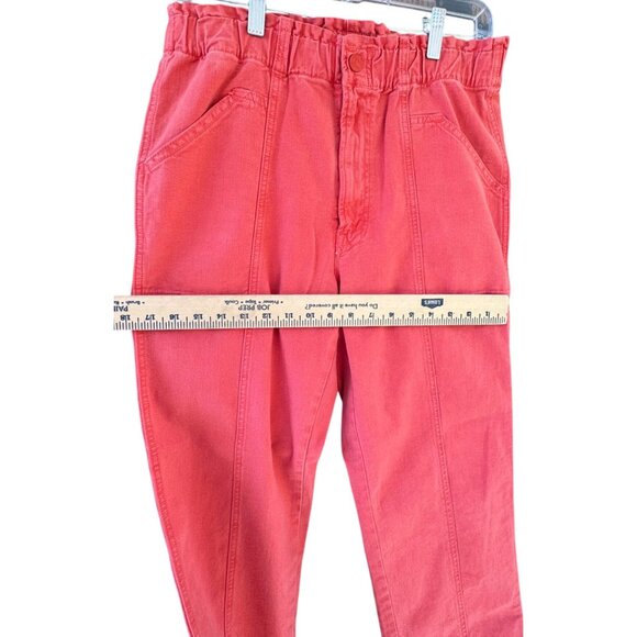 Mother Pants Womens 31 Hot Coral Springy High Rise Ankle Utility Casual Pockets - Picture 11 of 14